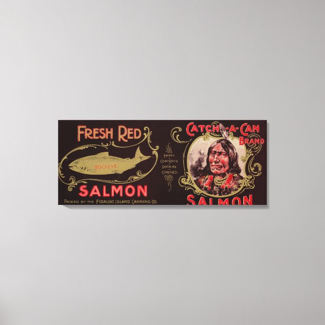 Ketchican, Alaska - Catch-A-Can Salmon Label Canvas Print (Front)