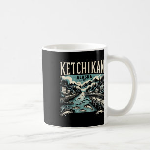 Ketchikan Alaska Ak Vintage Graphic Salmon Capital Coffee Mug