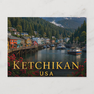 Ketchikan Alaska Inside Passage & Tlingit Heritage Postcard