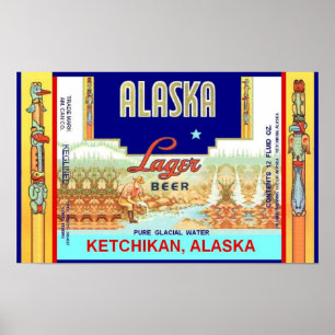KETCHIKAN ALASKA LAGER BEER CAN DESIGN POSTER