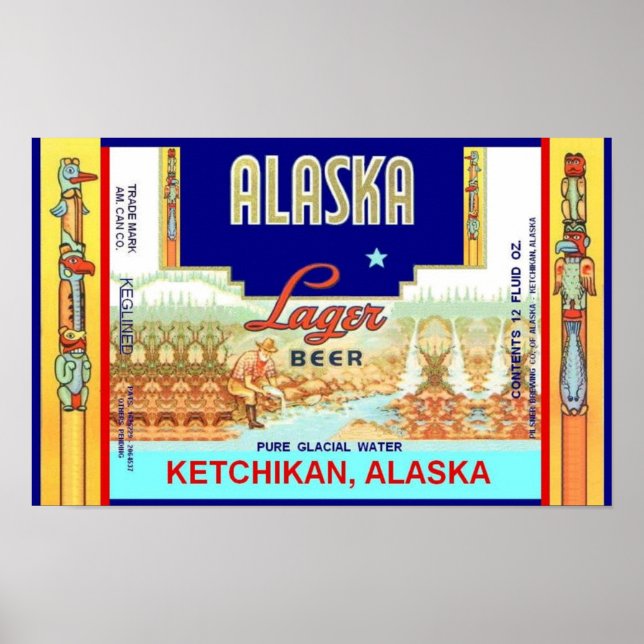 KETCHIKAN ALASKA LAGER BEER CAN DESIGN POSTER (Front)