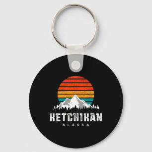 Ketchikan Alaska Mountain Scene Skiing And Hiking Key Ring