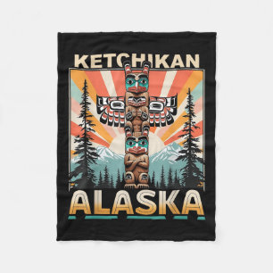 Ketchikan Alaska Native American Indian Totem Le Fleece Blanket