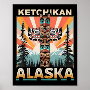 Ketchikan Alaska Native American Indian Totem Le Poster