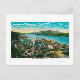 Ketchikan, Alaska Town View - The First City Postcard