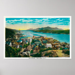 Ketchikan, Alaska Town View - The First City Poster