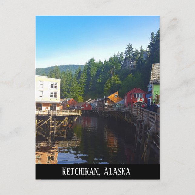 Ketchikan Alaska Town Water Landscape Postcard (Front)