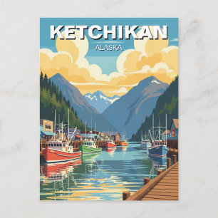 Ketchikan Alaska Travel Postcard