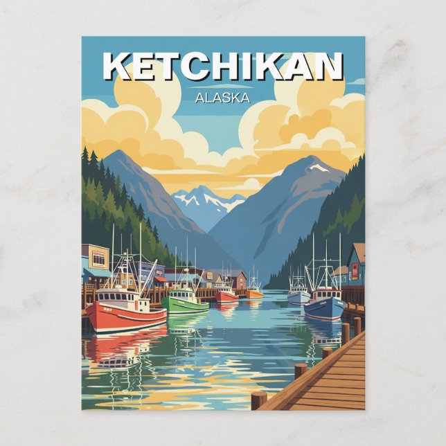Ketchikan Alaska Travel Postcard (Front)
