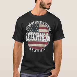 Ketchikan Alaska Vintage American flag T-Shirt