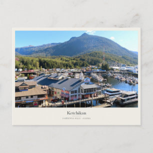 Ketchikan Harbour and Mountain Backdrop Postcard