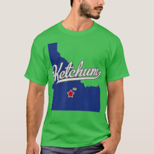 Ketchum Idaho ID Map  T-Shirt