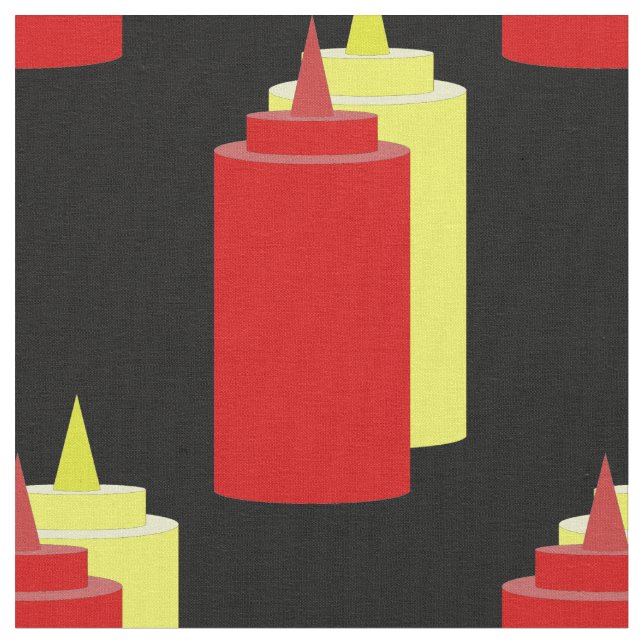 Ketchup and Mustard Fabric (Close Up)
