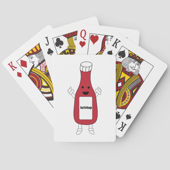 Ketchup Bottle Cute Personalise Playing Cards (Back)