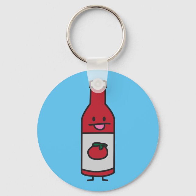 Ketchup Bottle Tomato Sauce Table condiment fancy Key Ring (Front)