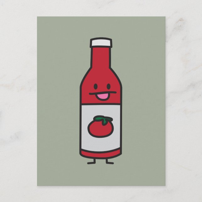 Ketchup Bottle Tomato Sauce Table condiment fancy Postcard (Front)