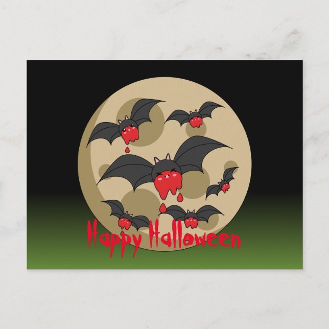 Ketchup Eater Vampire Bats | Add own Text Postcard (Front)
