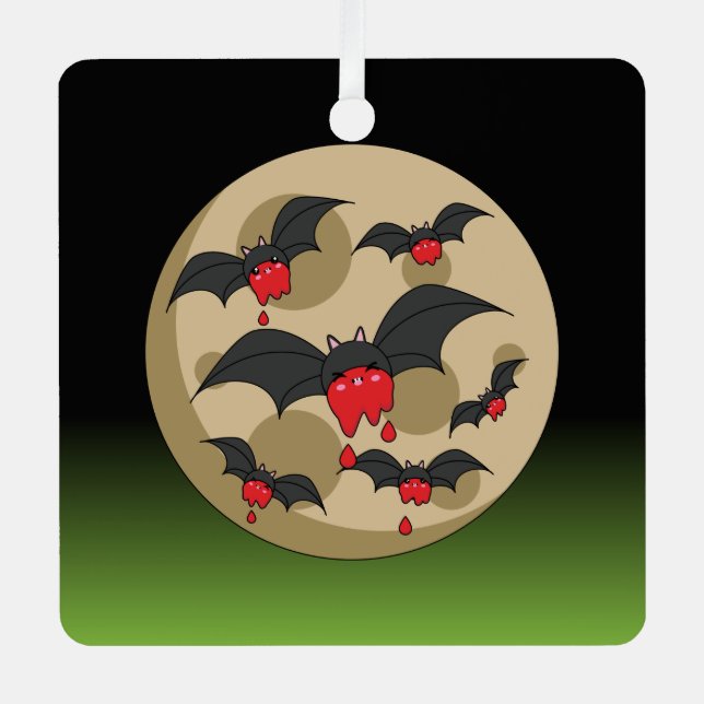 Ketchup Eater Vampire Bats Metal Tree Decoration (Front)