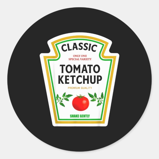 Ketchup Halloween 2024 Costume Matching Mustard Co Classic Round Sticker (Front)
