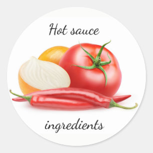 Ketchup ingredients classic round sticker