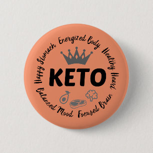Keto benefits emblem 6 cm round badge