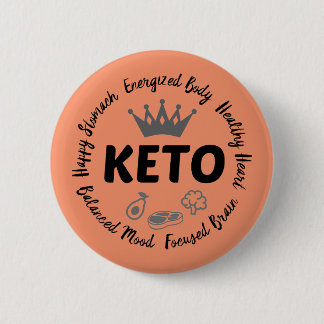 Keto benefits emblem 6 cm round badge