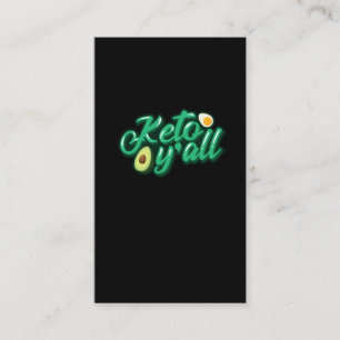 Keto Diet Low Carb High Fat Fitness Nutrition Business Card