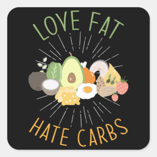 Keto Diet Low Carb Square Sticker