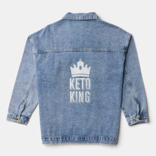 Keto King Ketogenic Diet Low Carb Men  Ketosis  Denim Jacket