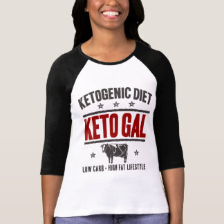 KETOGENIC DIET: Keto Gal - Carb Free Life, Red Cow T-Shirt