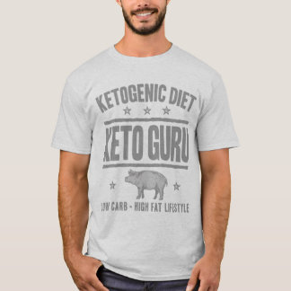 KETOGENIC DIET: Keto Guru Cut Out Sugar, Grey Pig T-Shirt