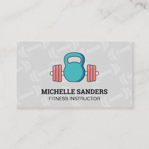 Kettle Bell Dumbbell Pattern Business Card