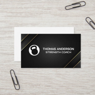 Kettle Bell Logo Health Fitness Trainer Business Card