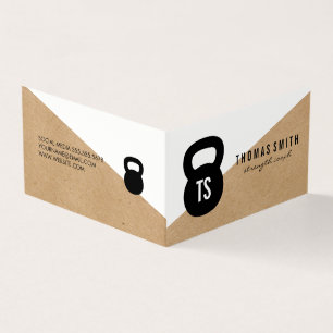 Kettle Bell Personal Trainer Geometric Business Card