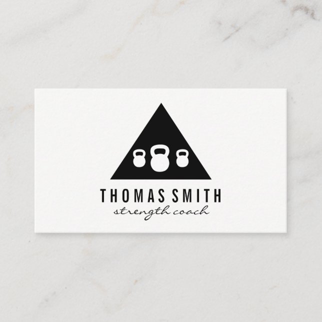 Kettle Bell Personal Trainer | Triangle Business Card (Front)