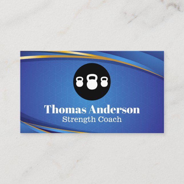 Kettle Bells Logo | Health Fitness Business Card (Front)