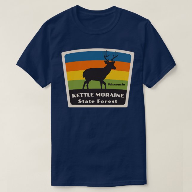 Kettle Moraine State Forest Wisconsin Roaming Deer T-Shirt (Design Front)