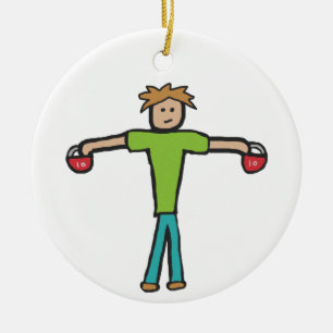 Kettlebell Ceramic Tree Decoration