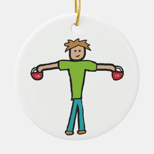 Kettlebell Ceramic Tree Decoration (Front)