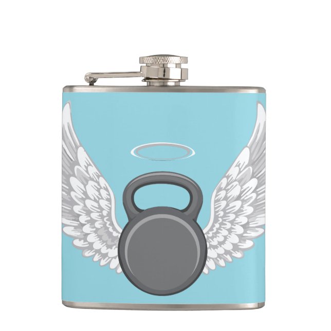 Kettlebell Heaven Hip Flask (Front)