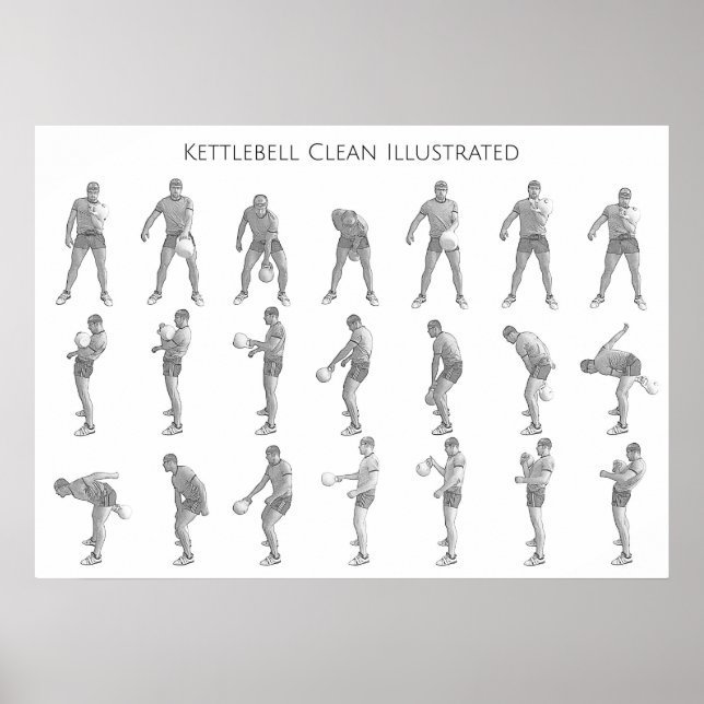 Kettlebell One Arm Clean Poster (Front)