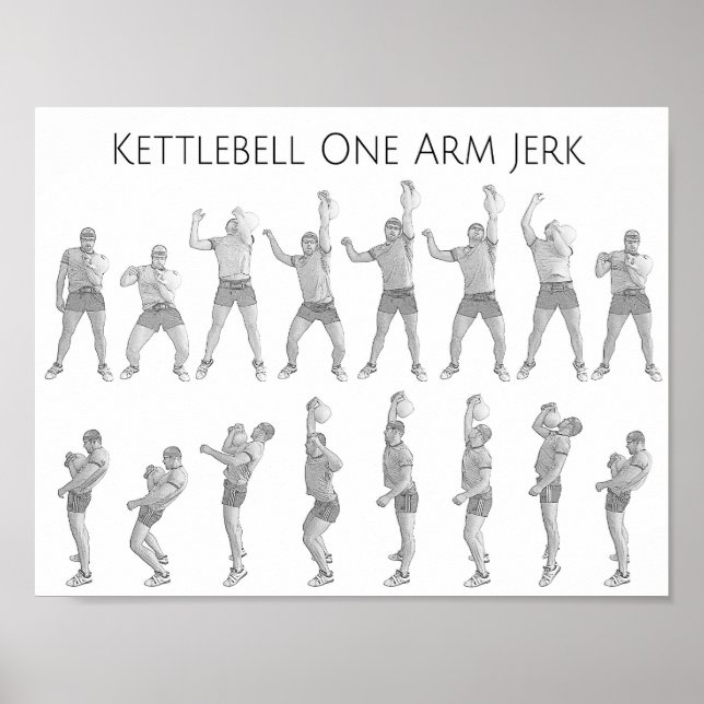 Kettlebell One Arm Jerk Poster (Front)