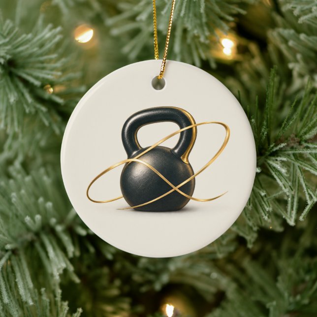 Kettlebell Personal Trainer Ceramic Tree Decoration (Tree)