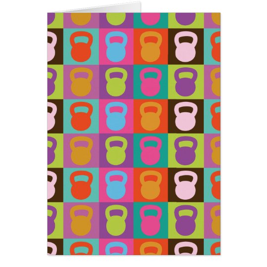 Kettlebell Retro Pattern - Card