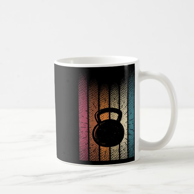 Kettlebell Retro Workout Powerlifting Bodybuilder  Coffee Mug (Right)
