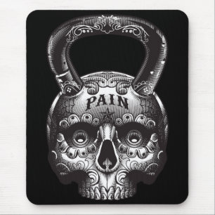 Kettlebell Skull - Gym Workout Motivational Mouse Mat