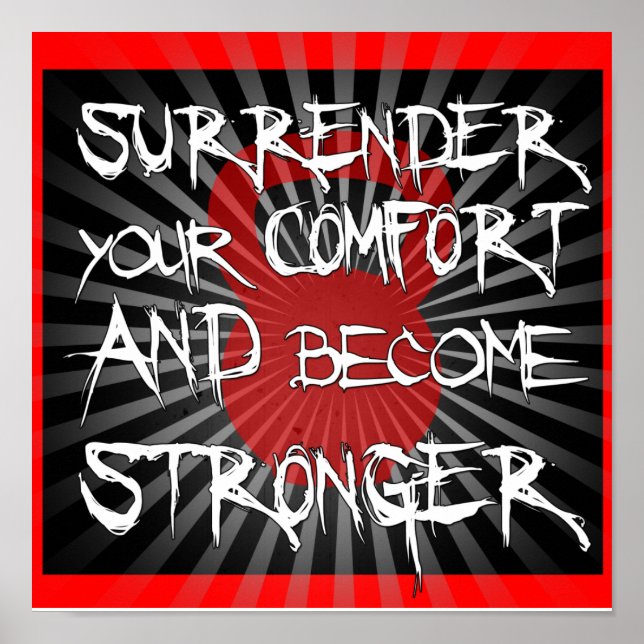 Kettlebell Surrrender & grow strong fitness print (Front)