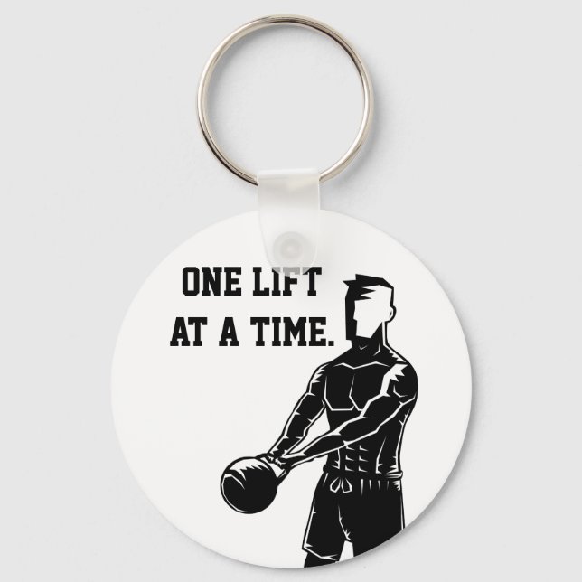 Kettlebell Weights Workout Fitness Motivational Key Ring (Front)