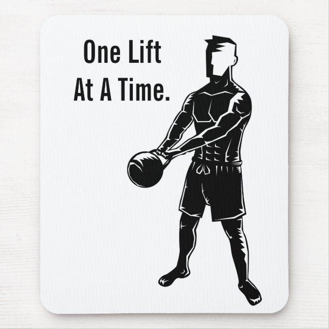 Kettlebell Weights Workout Fitness Motivational Mouse Mat (Front)