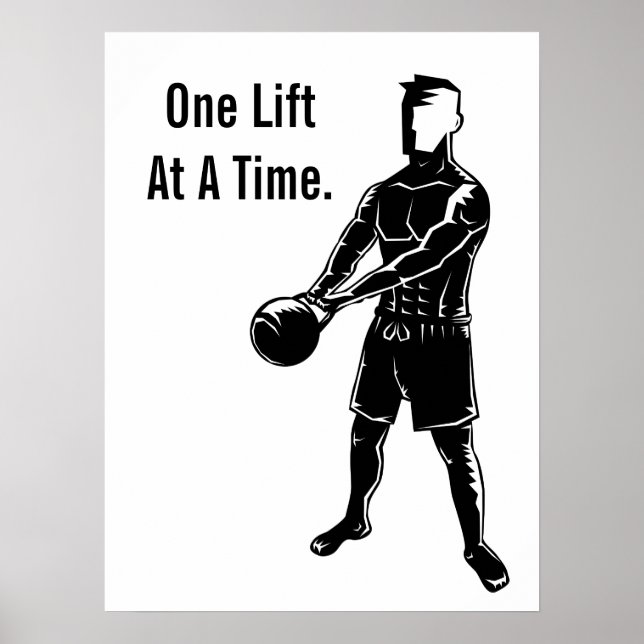Kettlebell Weights Workout Fitness Motivational Poster (Front)